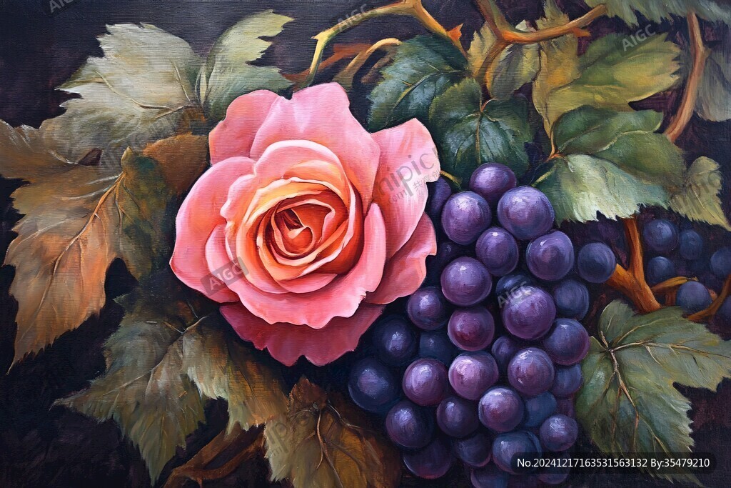 花朵水果油画