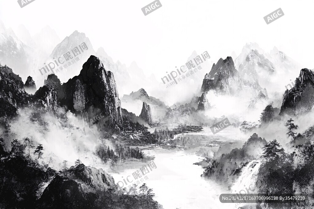 全景水墨画