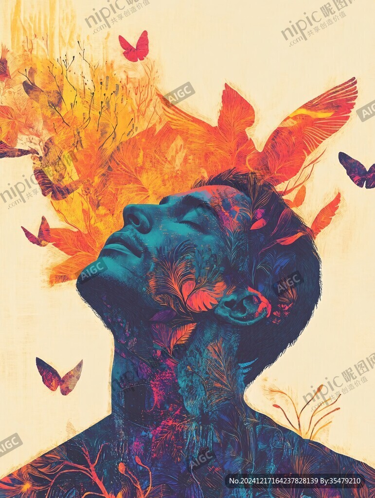 梦幻人物创意插画