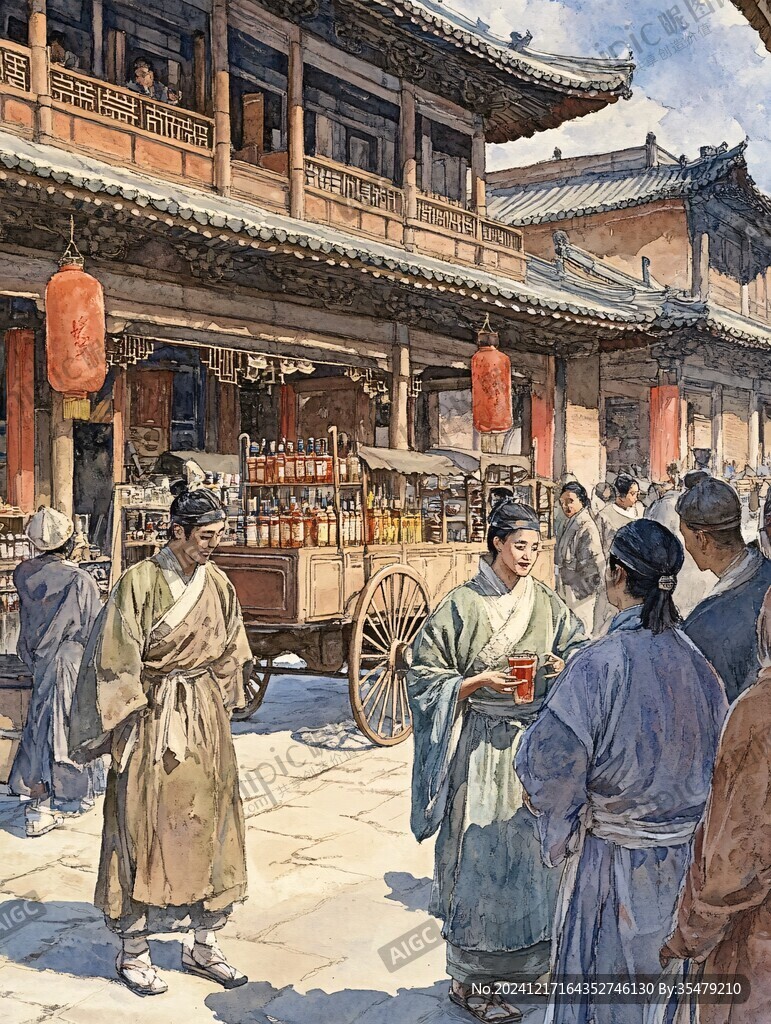 古代街景生活