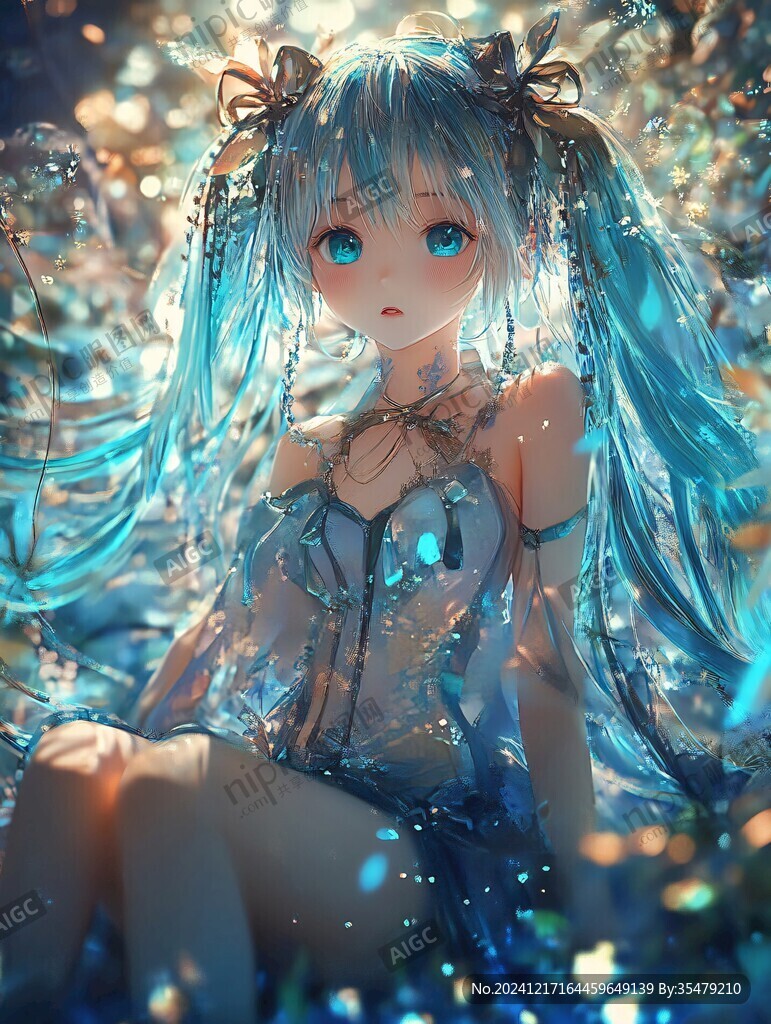 梦幻唯美蓝色系少女