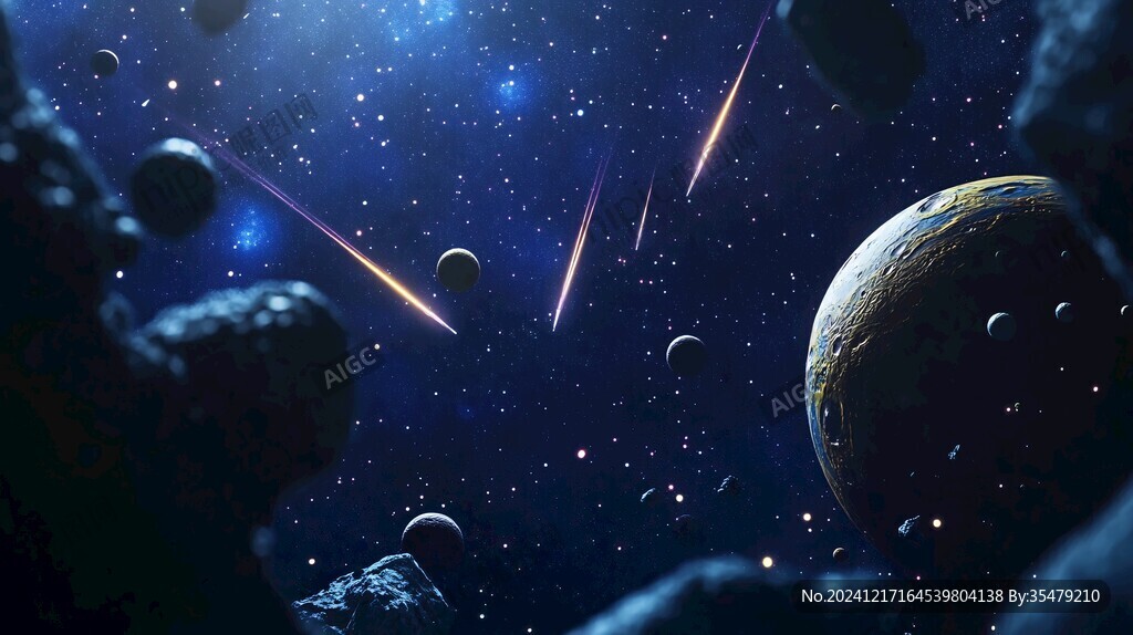 唯美宇宙星球流星