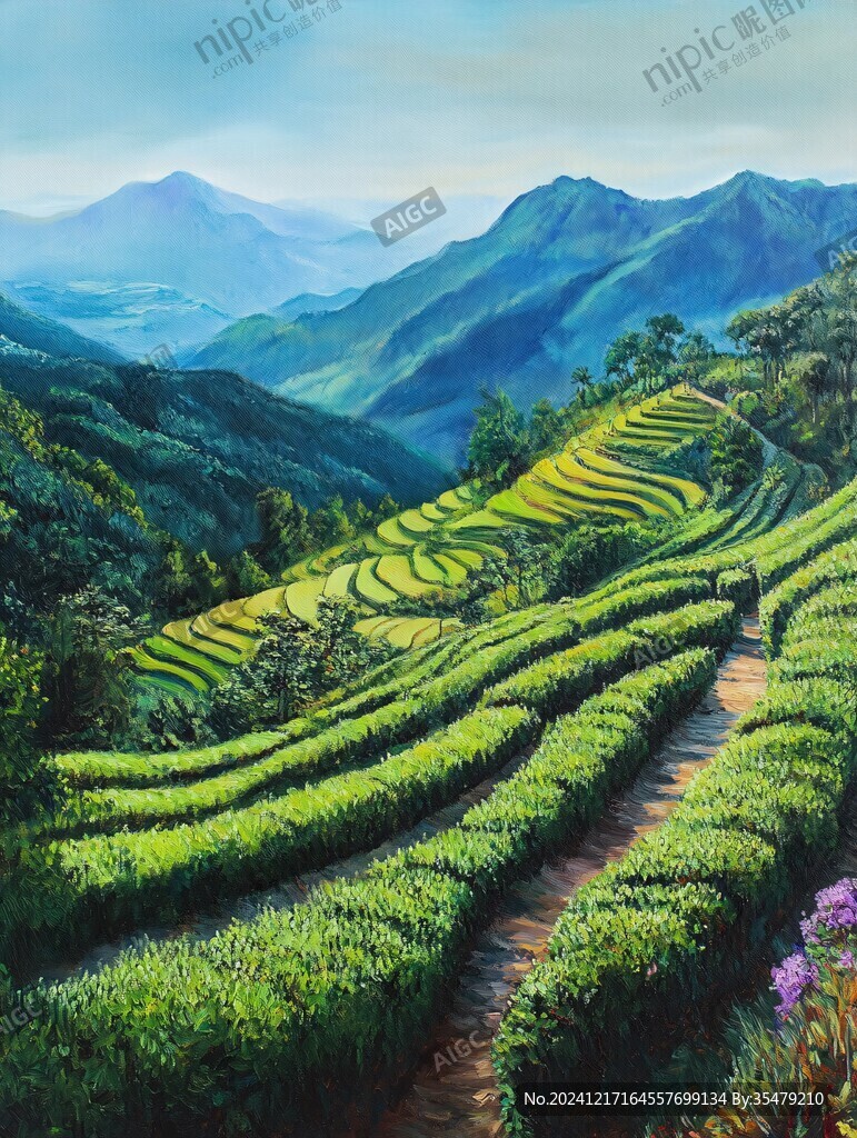 梯田无框画