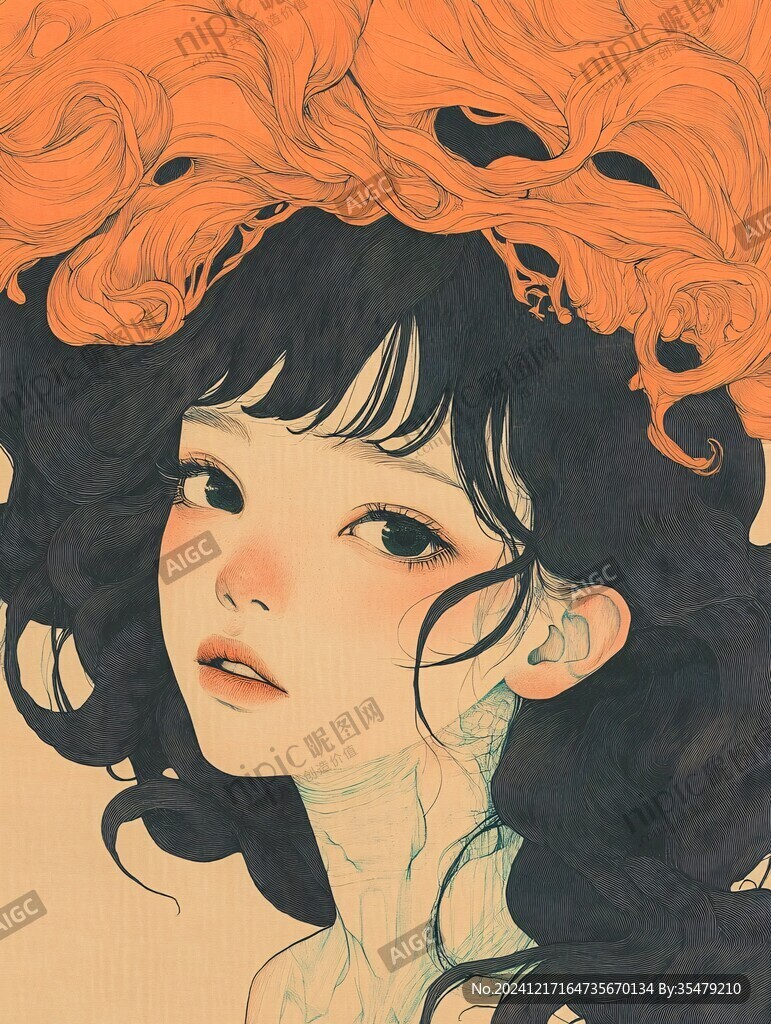 高级感女插画