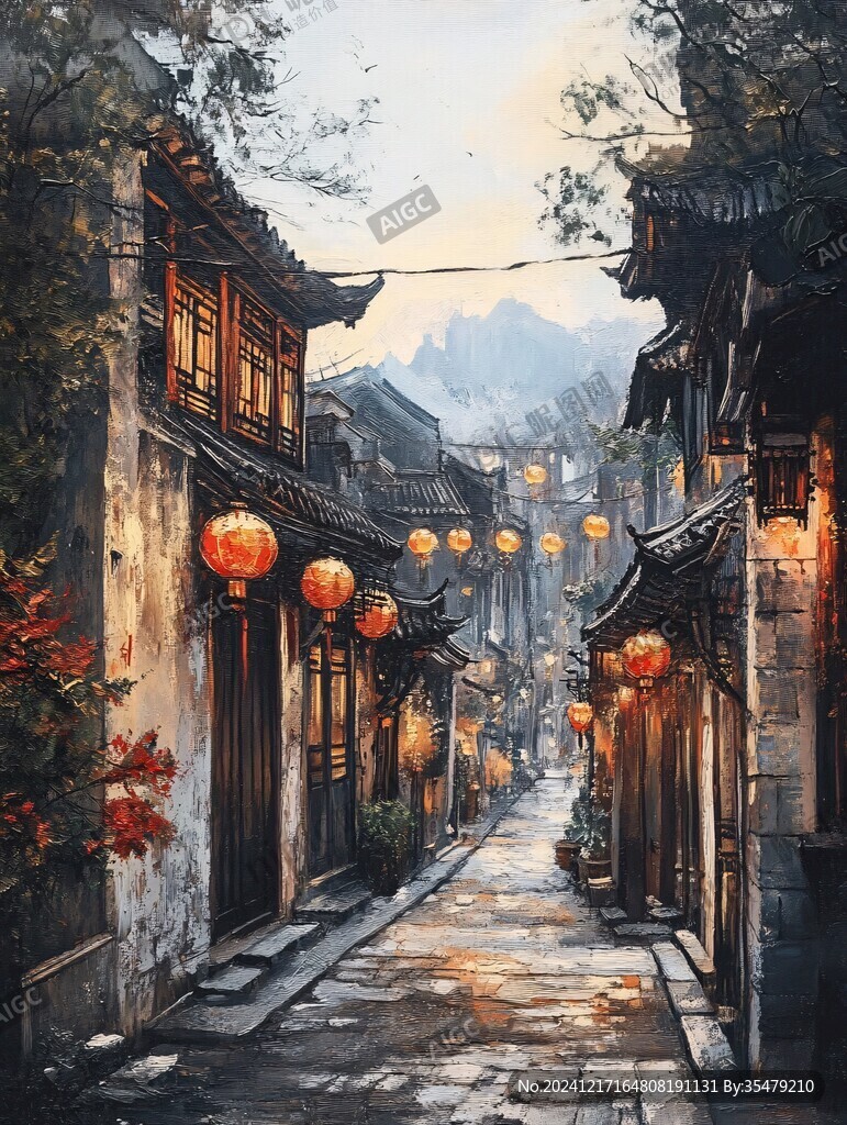 古街插画