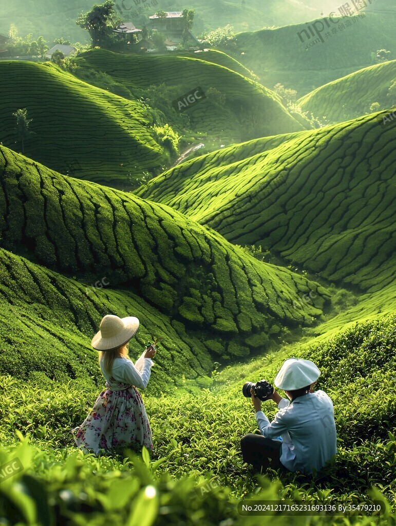 浪漫茶园风光