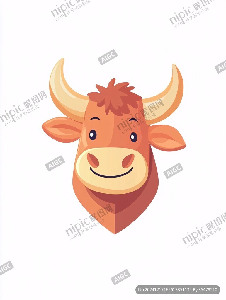 卡通牛手绘牛头
