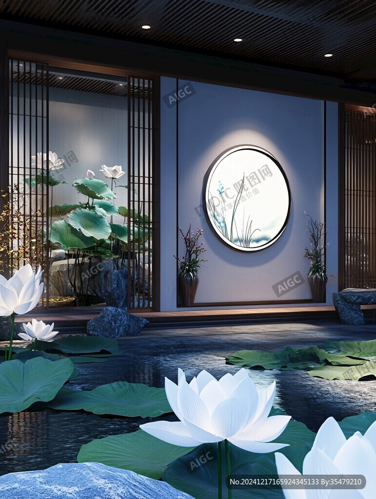 3d荷花背景