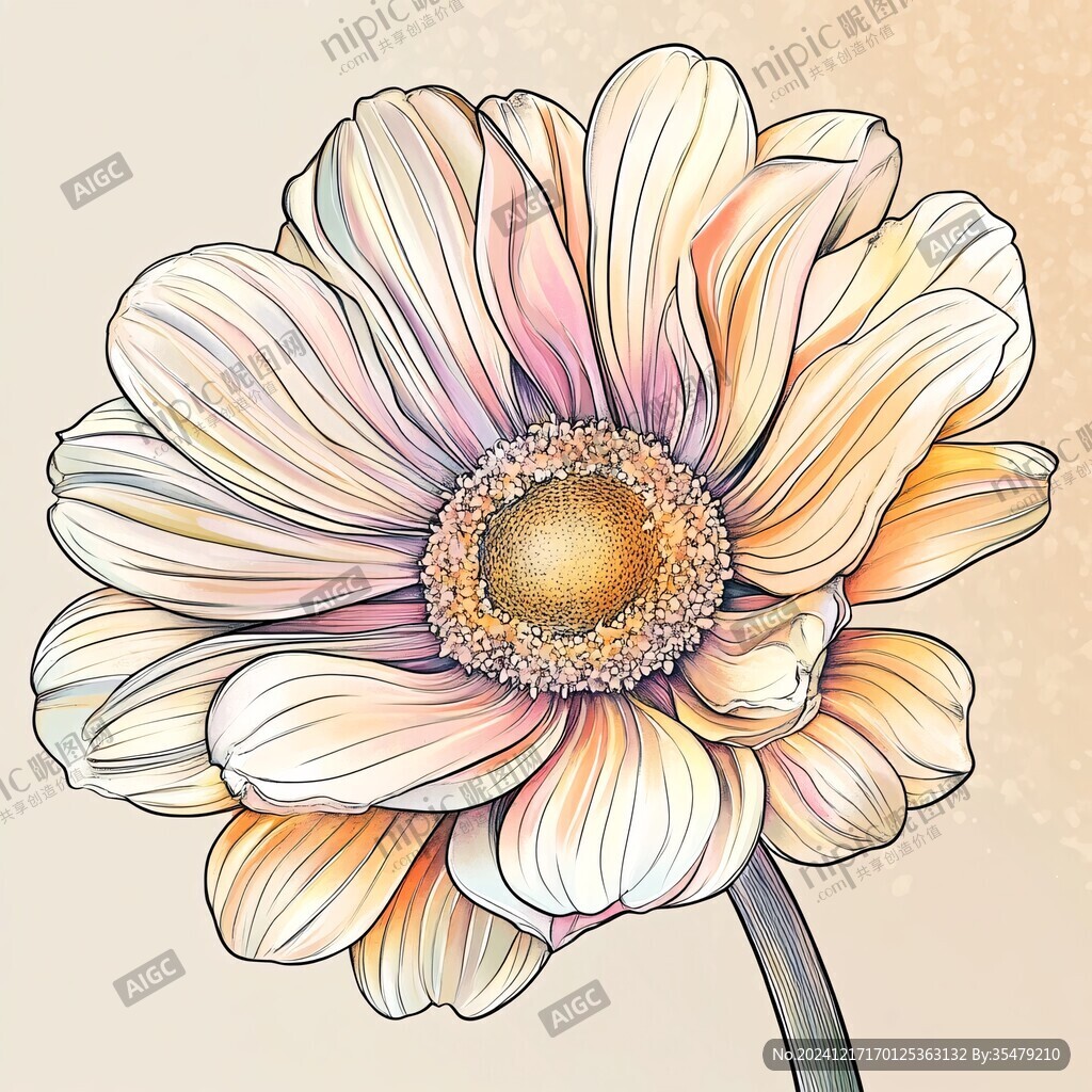 雏菊板绘插画
