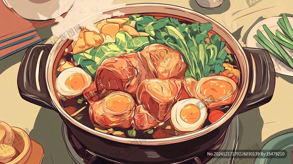 煲仔饭插画