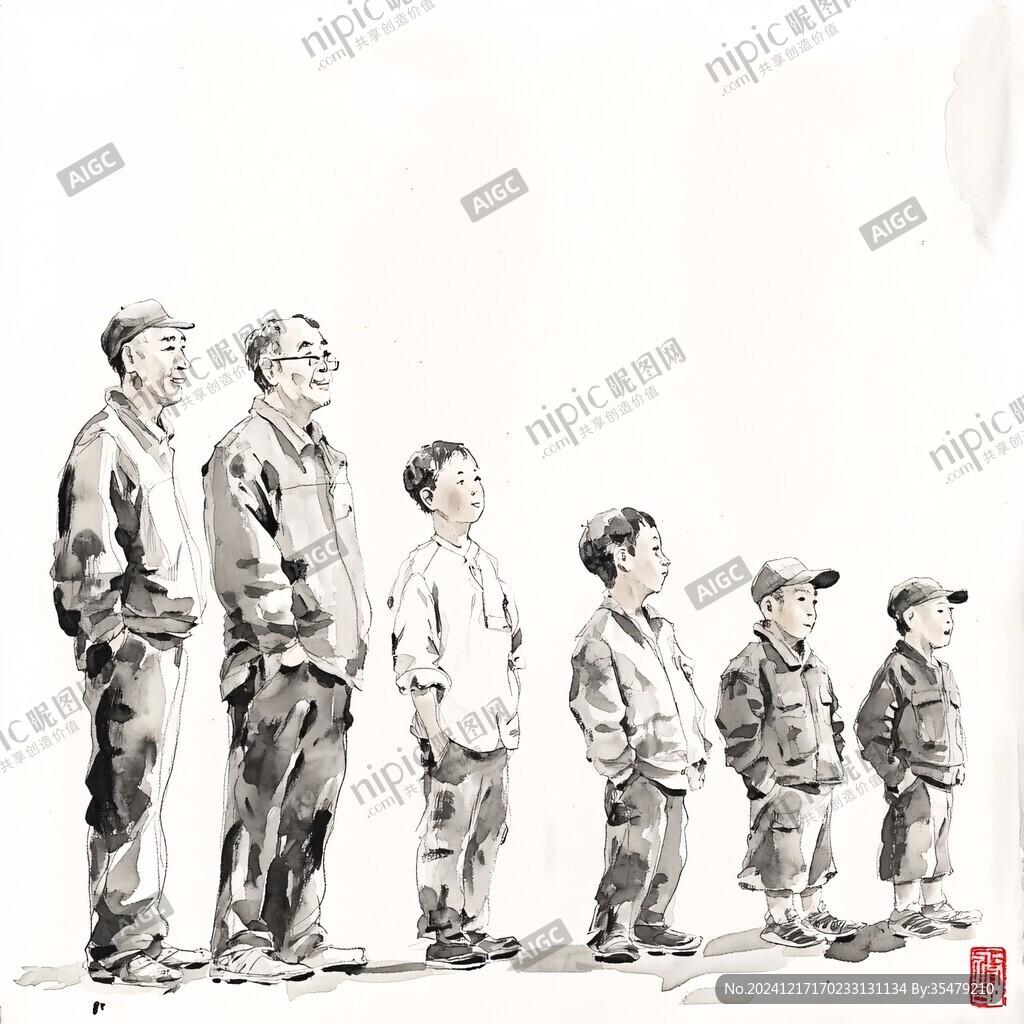 社区水墨人物漫画