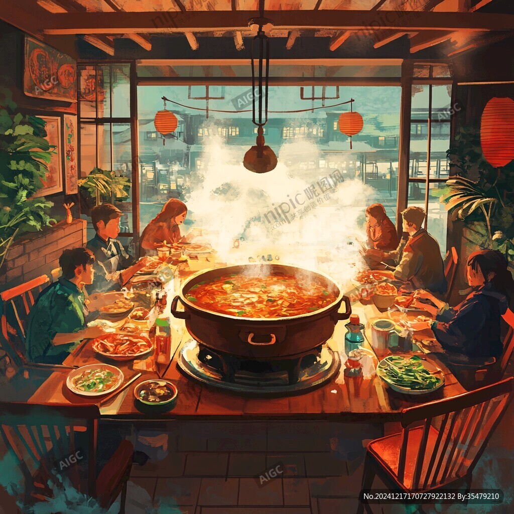 围炉插画