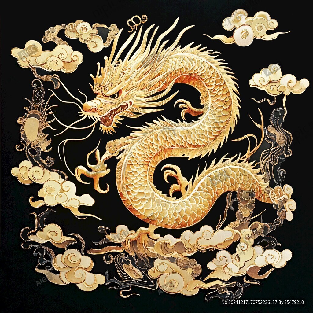 金绘圆龙