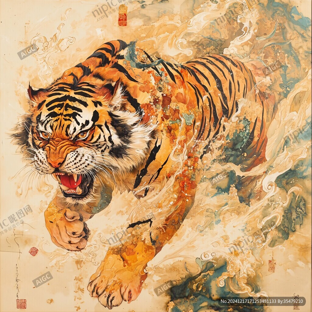 东北虎艺术作品