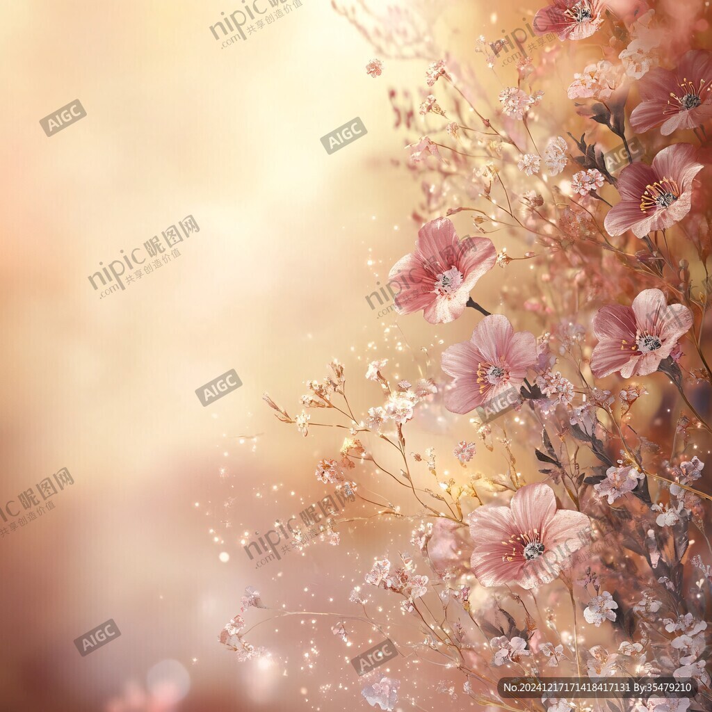 暖调花卉背景