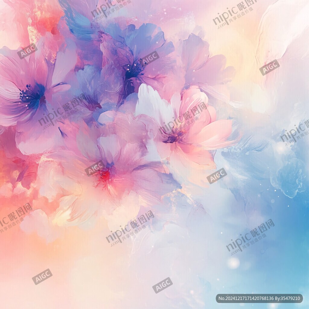彩色绚丽梦幻唯美花朵