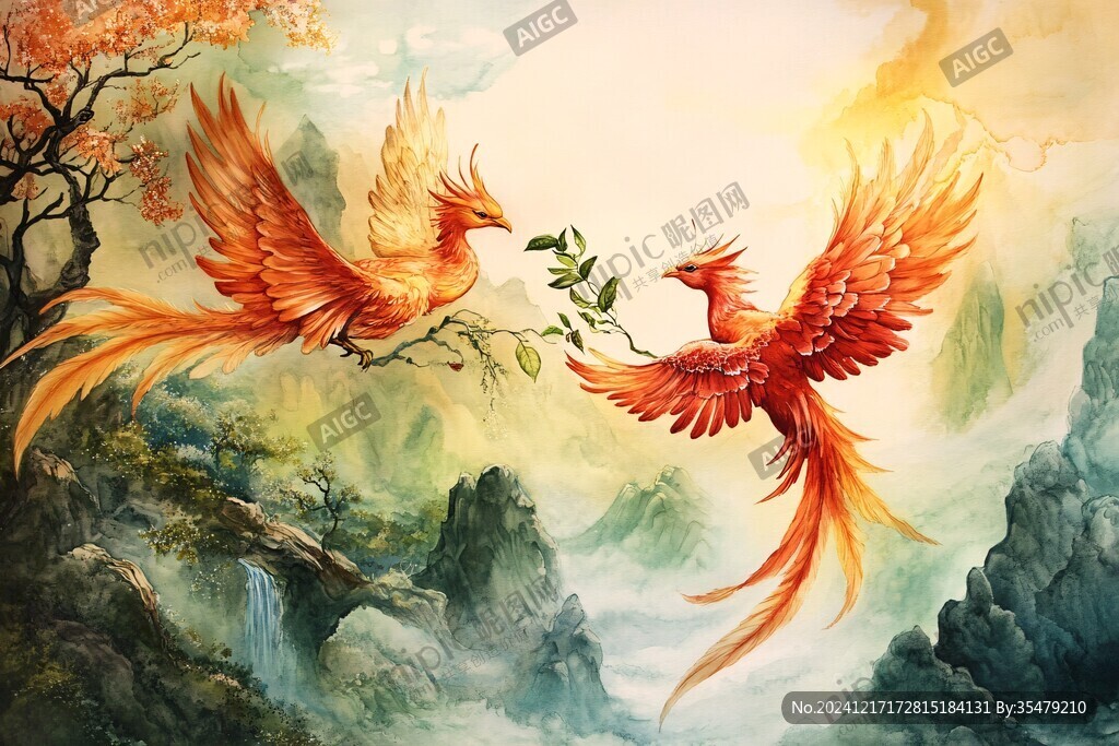 凤凰朱雀插画
