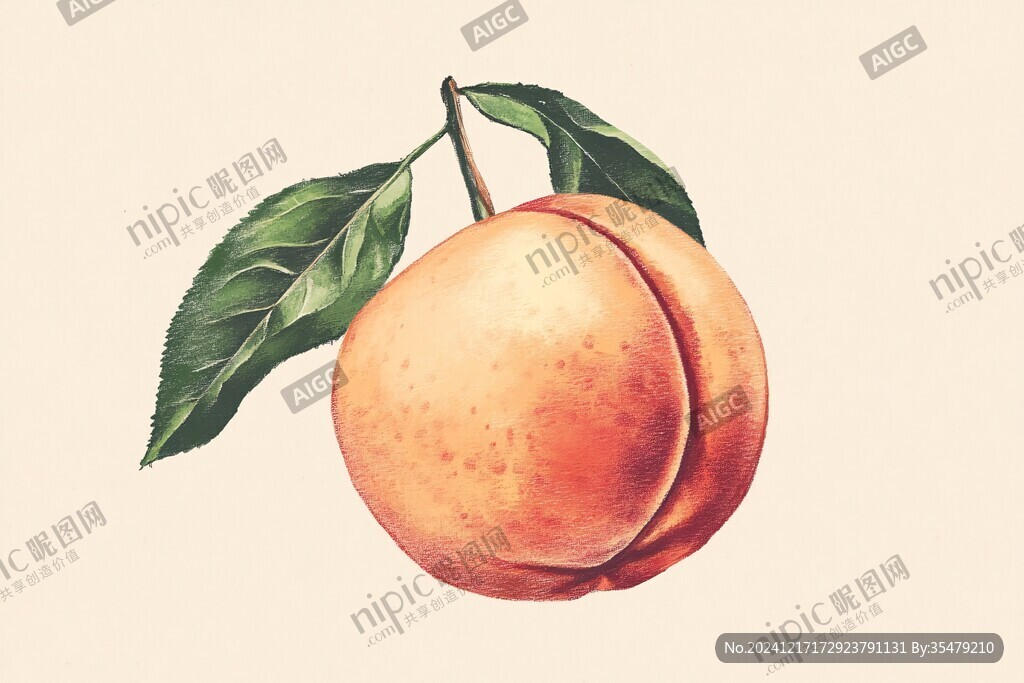手绘杏插画