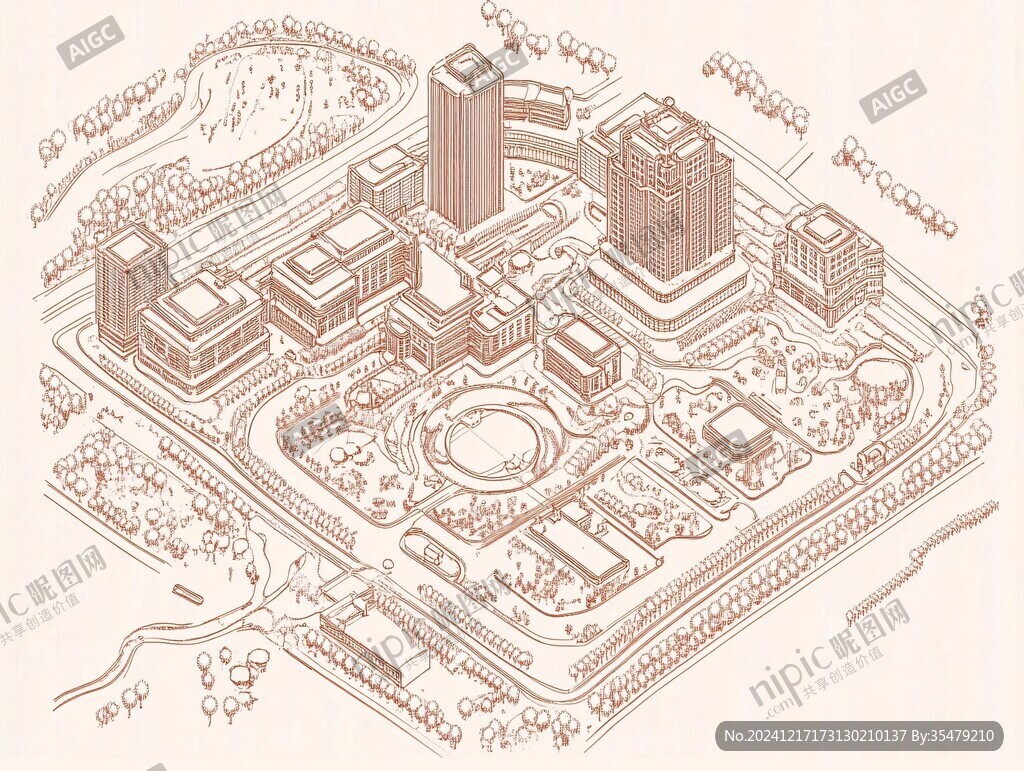 交通大学建筑插画