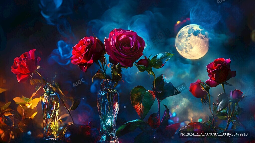唯美月夜花