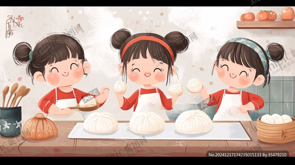 做面点插画