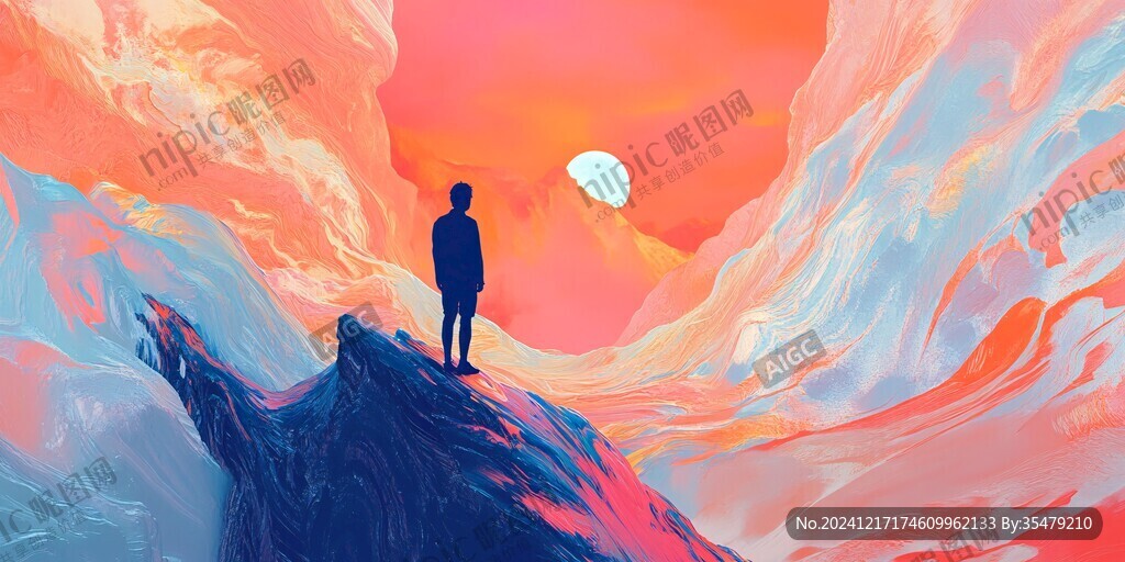 看日出插画