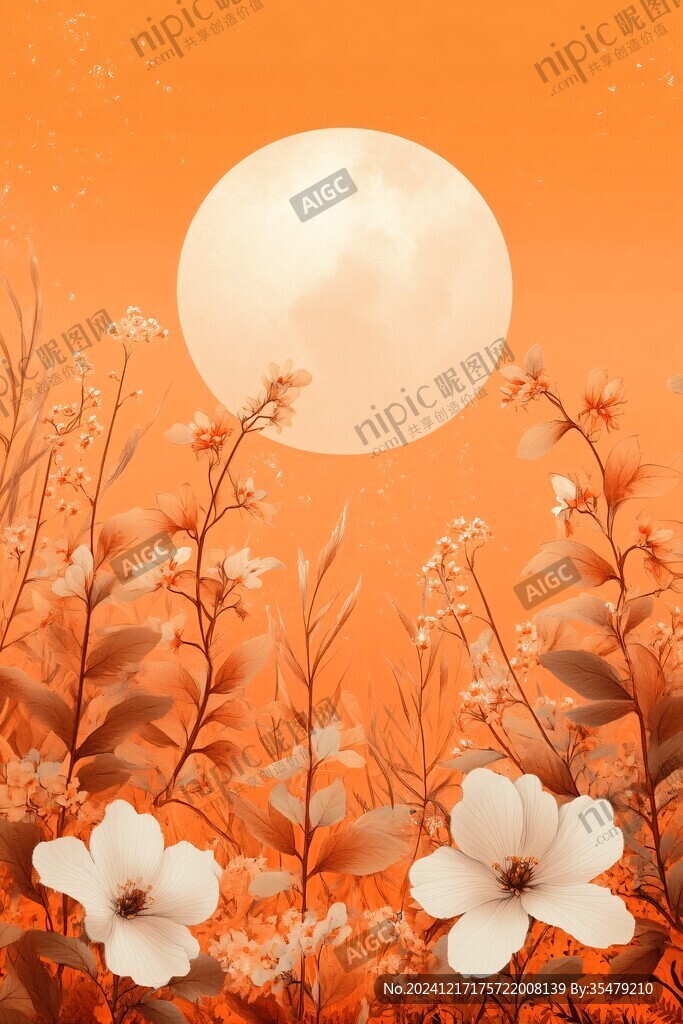 花好月圆插画