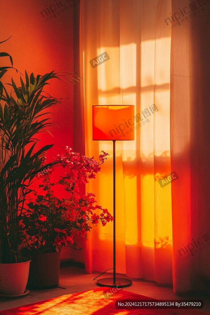 黄色室内暖光太阳光