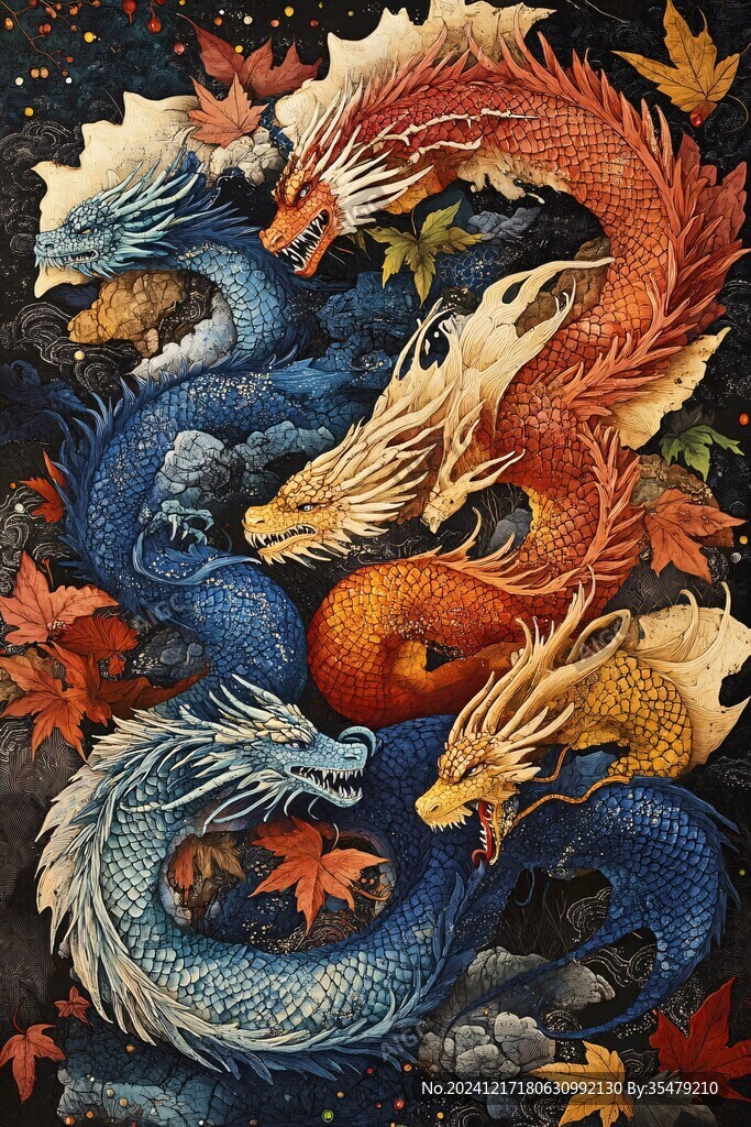 龙年地垫插画