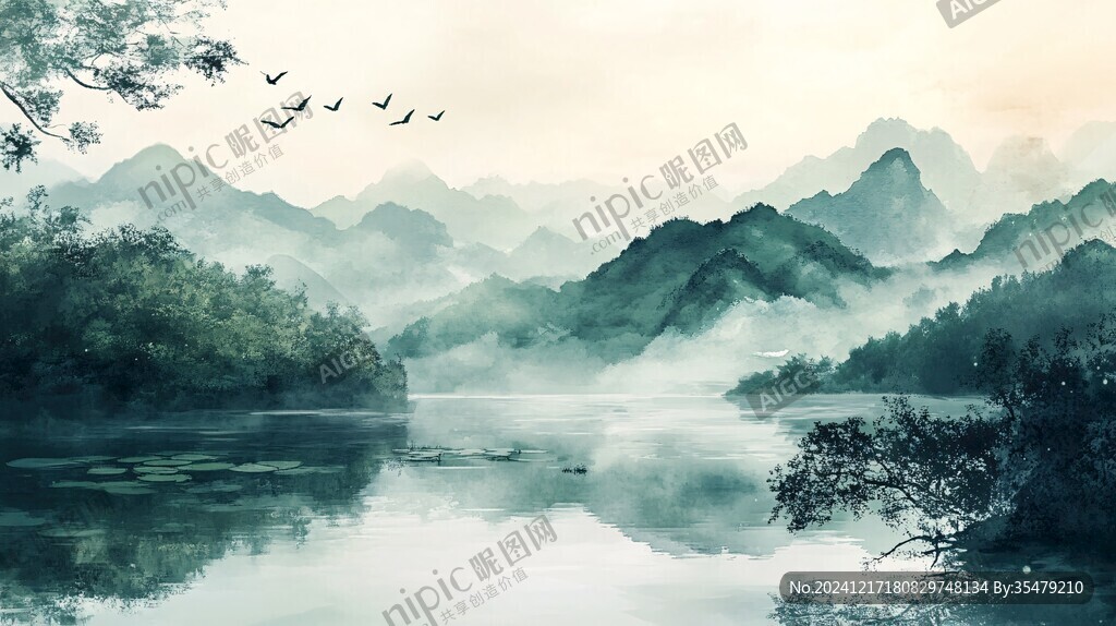 山水画合成图