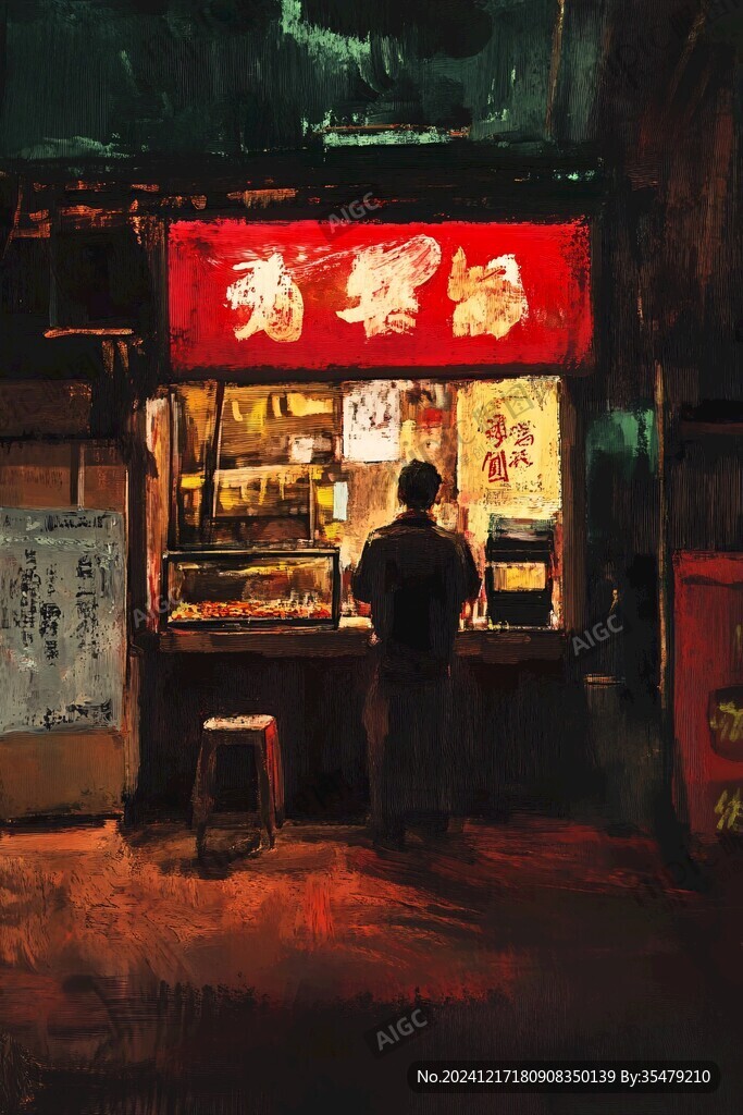 腌卤店插画