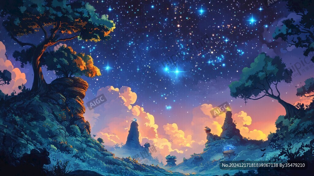 星月河幻想插画