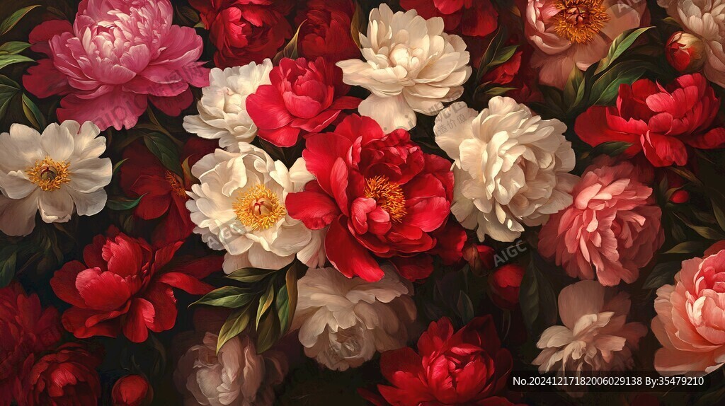 3d立体花卉牡丹