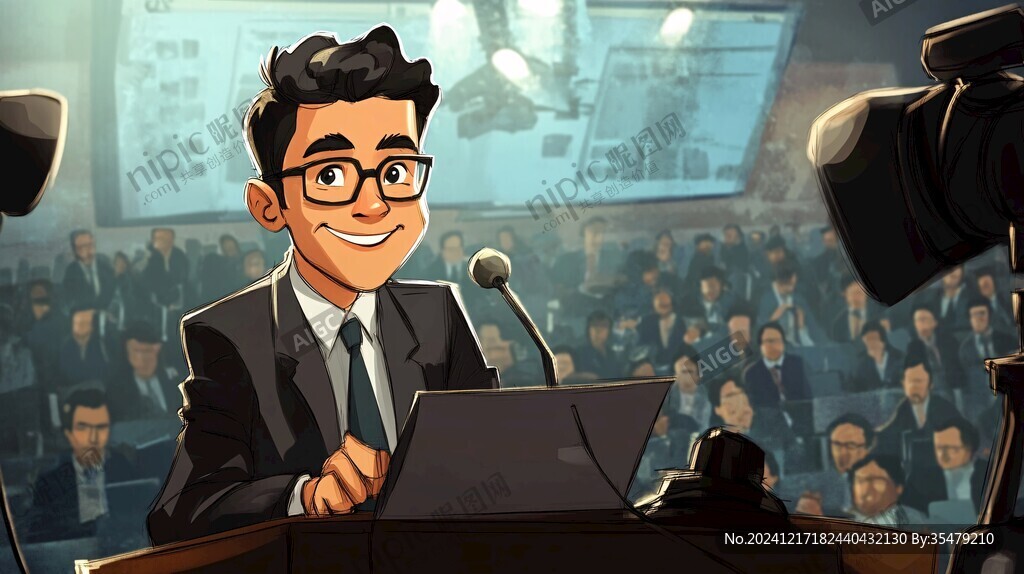 演讲人物插画