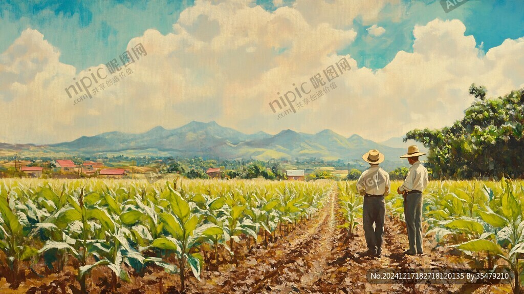 油画春耕