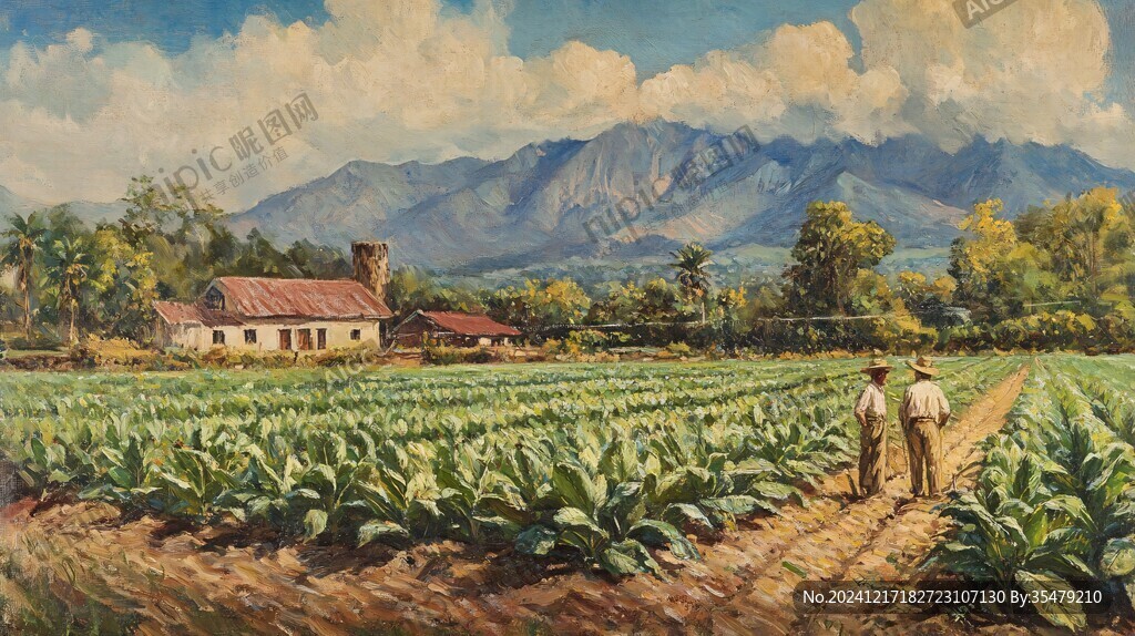 南方乡村油画