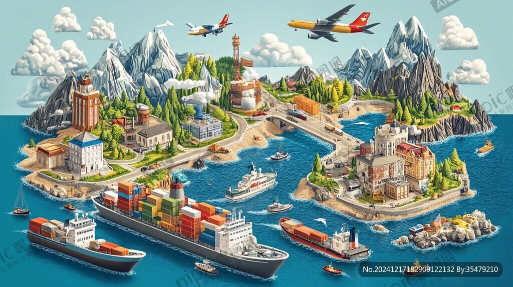 海港插画