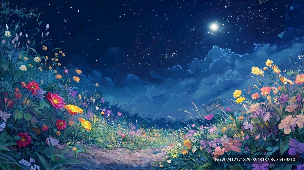 唯美梦幻花田场景