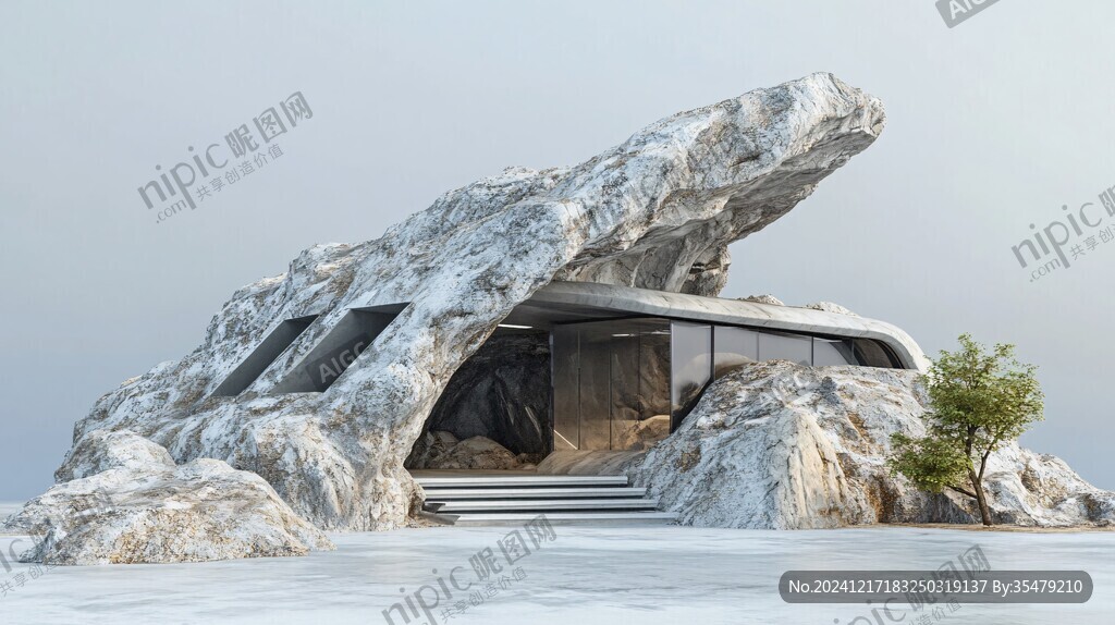 建在岩石上的别墅