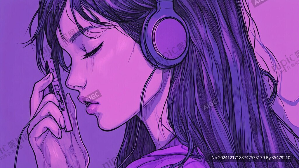 听歌的少女