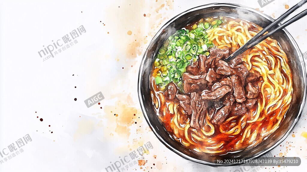 牛肉面插画