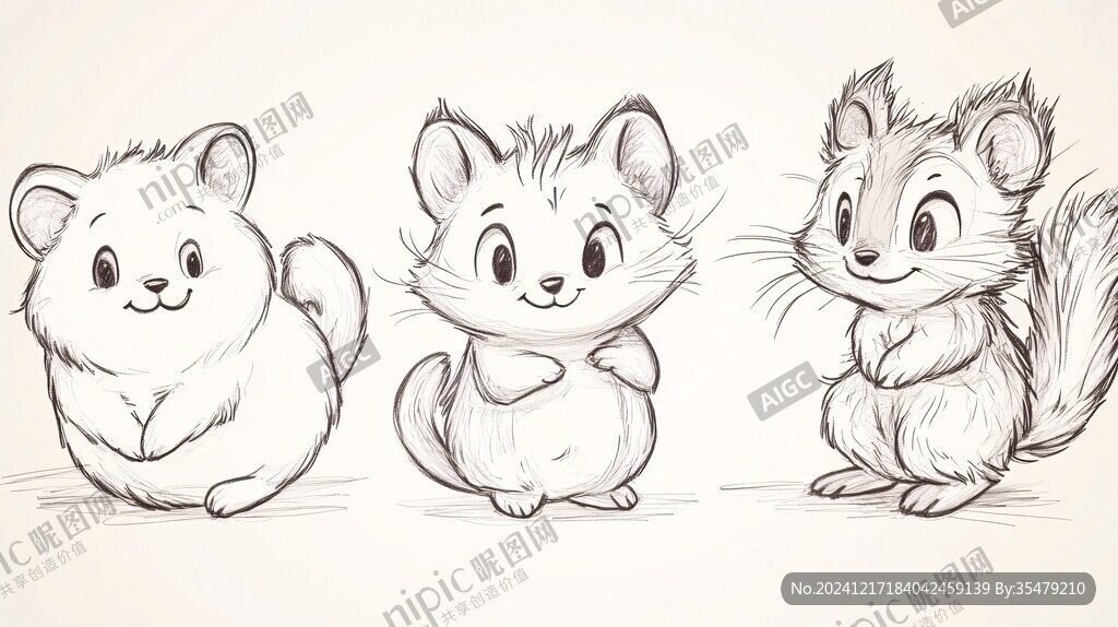 松鼠线稿