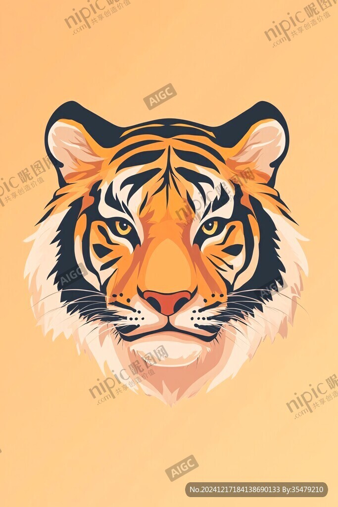 虎元素插画