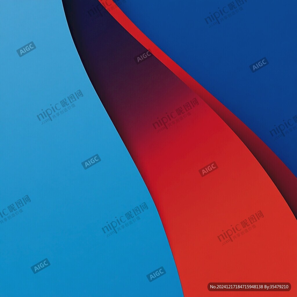 简约大气红色蓝色