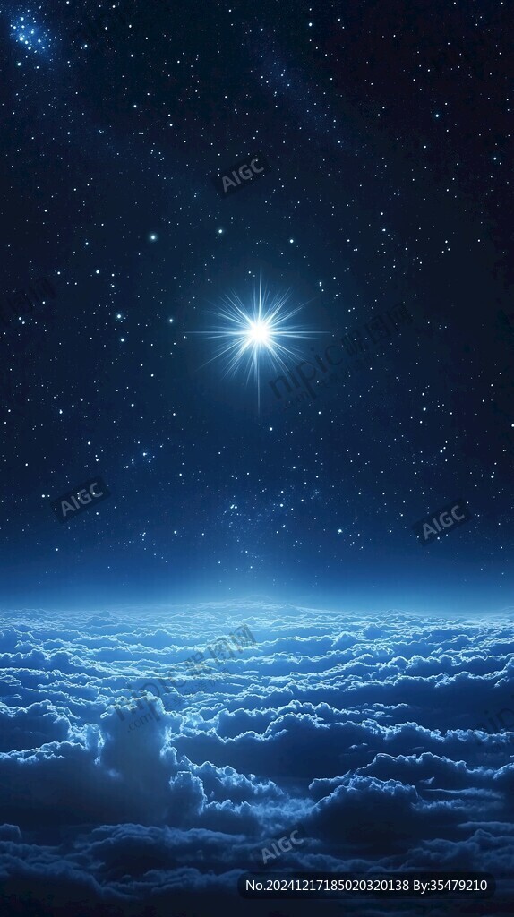 夜晚云彩星星