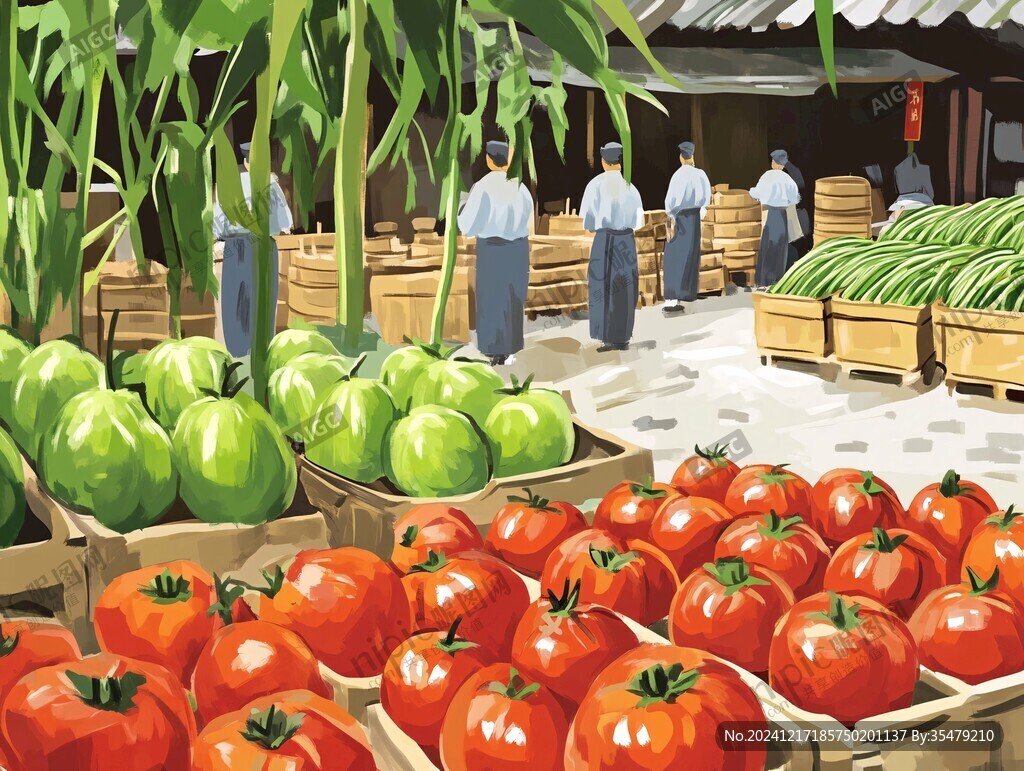 菜市插画