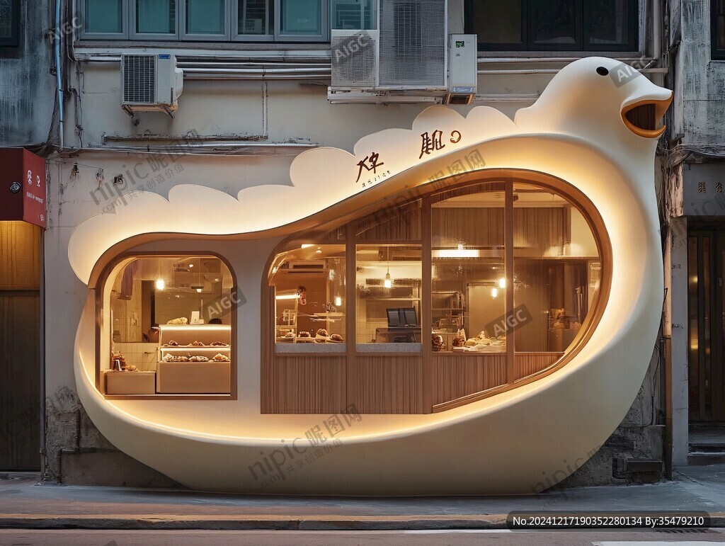 甜品店门头设计