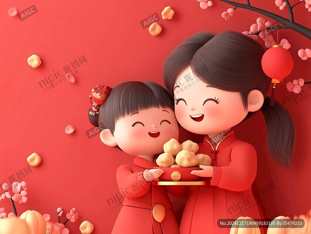 喜庆人物插画