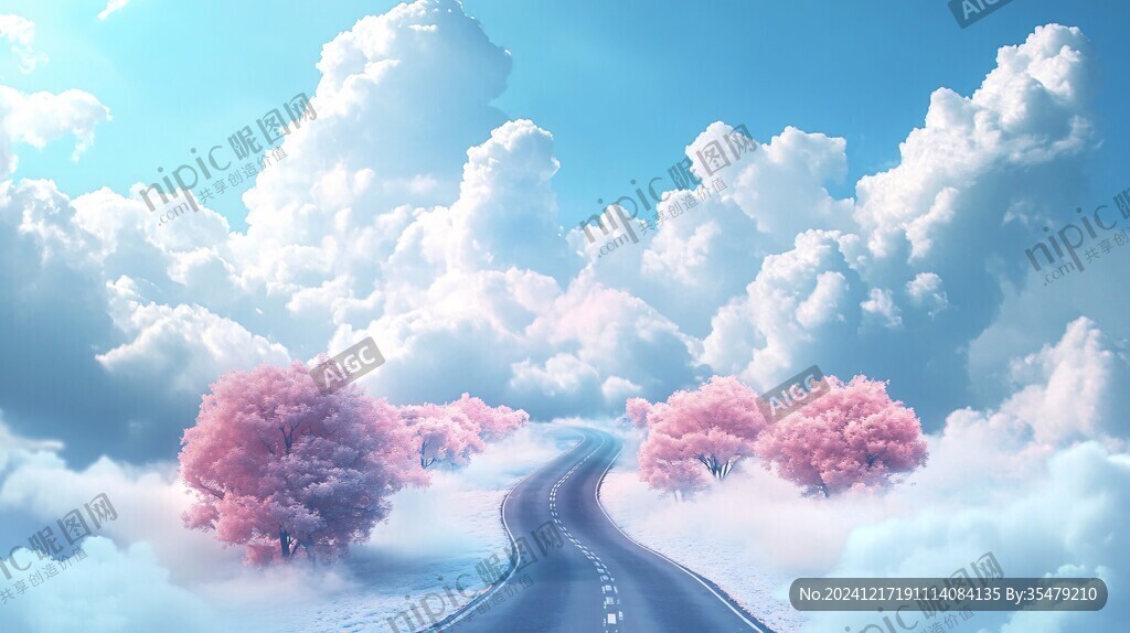 粉色的奇幻风景