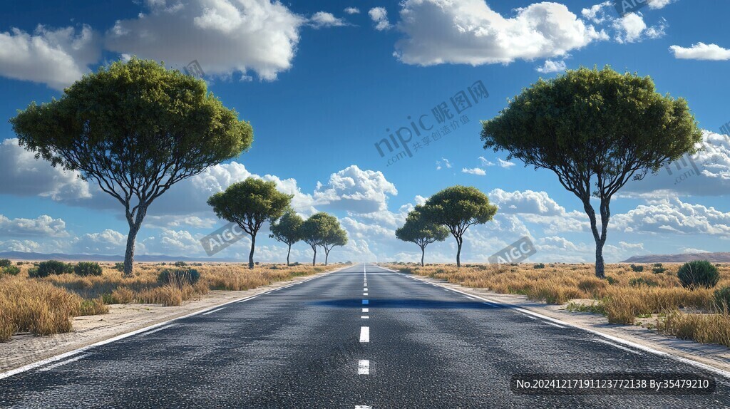 大路透视背景